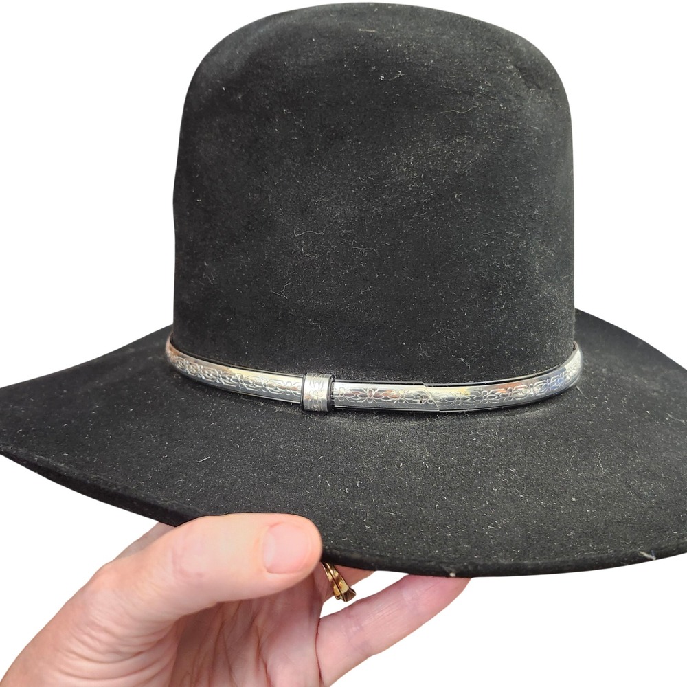 Resistol Quicksilver 4X Beaver Black Western Cowboy Hat 7 3/8 Long Oval H4504